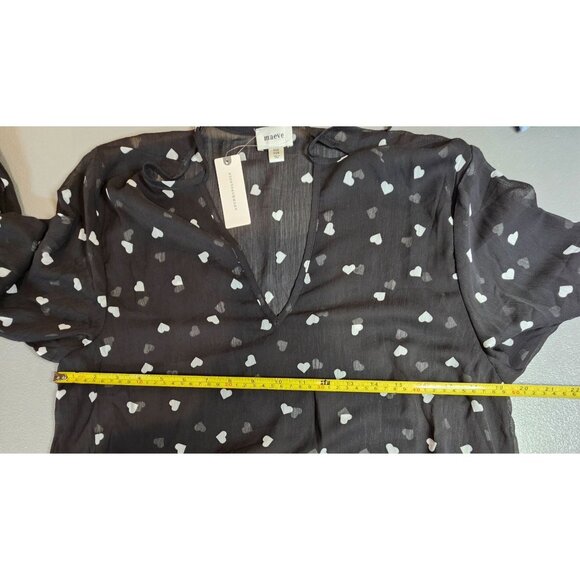 Anthropologie Maeve Womens OS Sheer Ditsy Heart‎ Kaftan Cover Up Dress NWT - Picture 9 of 14